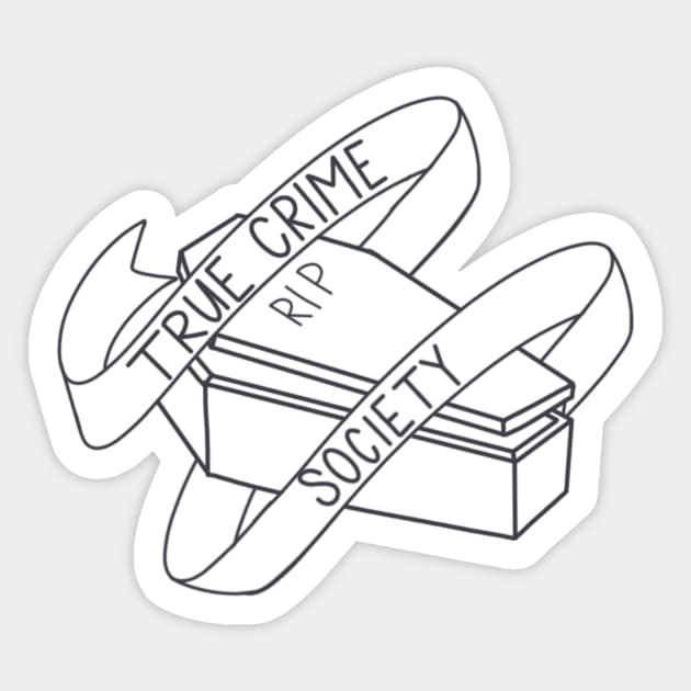 True Crime Society Coffin Grey Sticker by True Crime Society